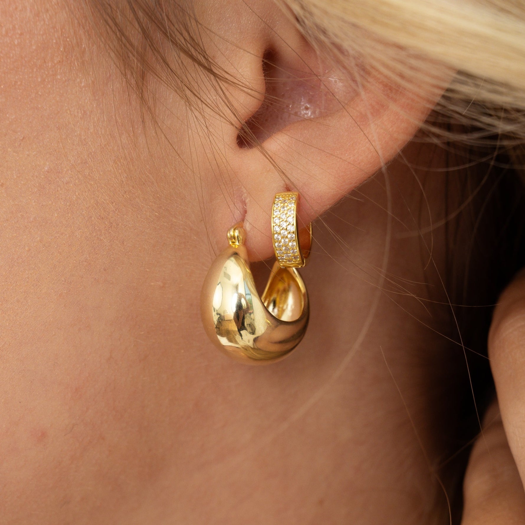 gold chunky hoop earrings