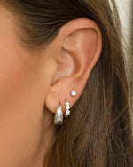 Sterling silver 15mm chunky huggie hoops earrings with post backing, stylish and bold jewelry by Sami Jewels