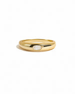 Gold CZ Dome Ring from Sami Jewels featuring a smooth, rounded design on a white background.
