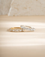 Gold and sterling silver CZ Stephanie stacking ring from Sami Jewels, featuring a front view of the elegant, sparkling design.