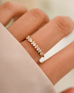 Gold CZ Stephanie stacking ring by Sami Jewels featuring sparkling cubic zirconia stones and a sleek, modern design.