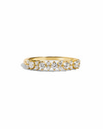 Gold CZ Stephanie stacking ring by Sami Jewels, featuring sparkling cubic zirconia stones, displayed on a white background.