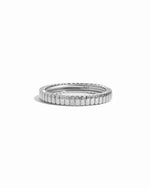 Sterling silver dainty fluted ring by Sami Jewels displayed on a white background.