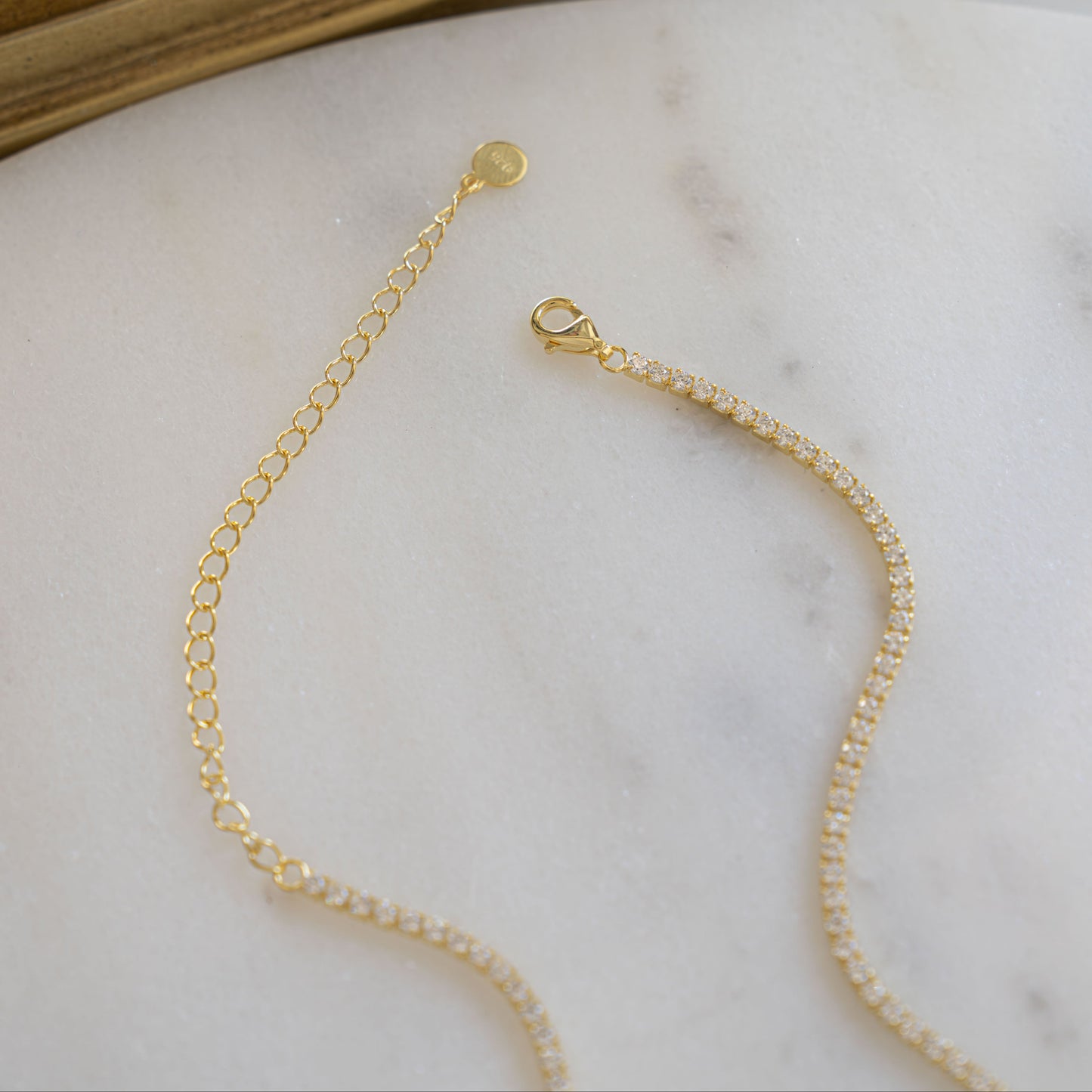 Minimalist Gold Tennis Necklace