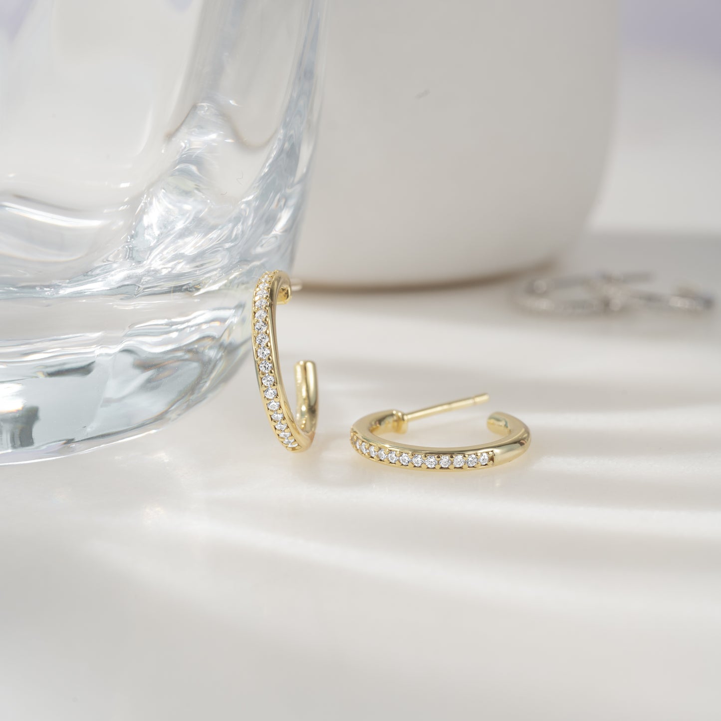 dainty gold diamond hoops