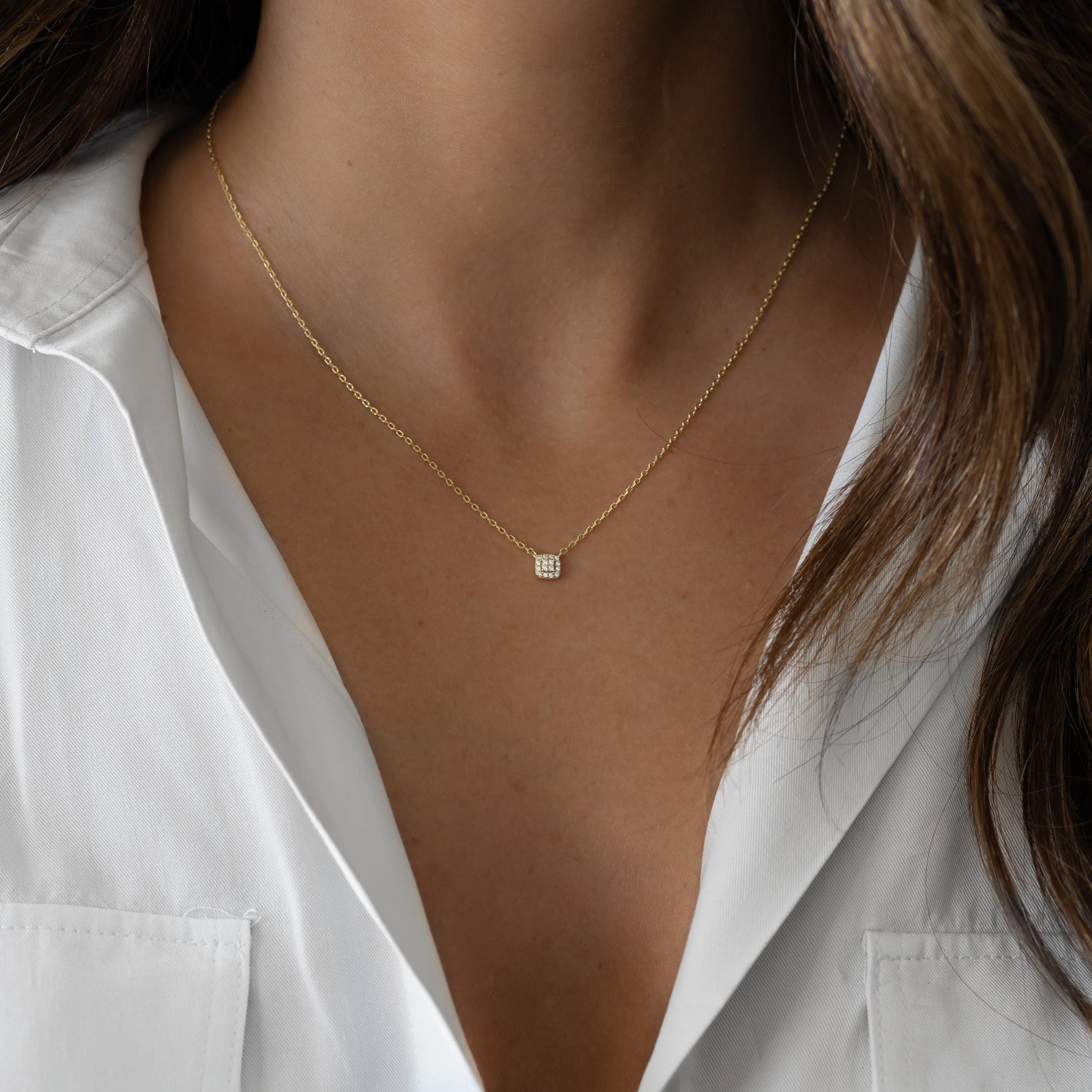 Tiny Square Necklace