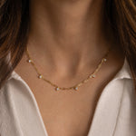 dainty paperclip chain with diamond charms