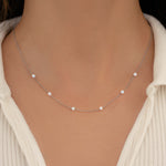 Dainty Opal beaded necklace