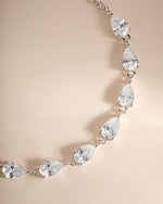 silver pear cut tennis bracelet