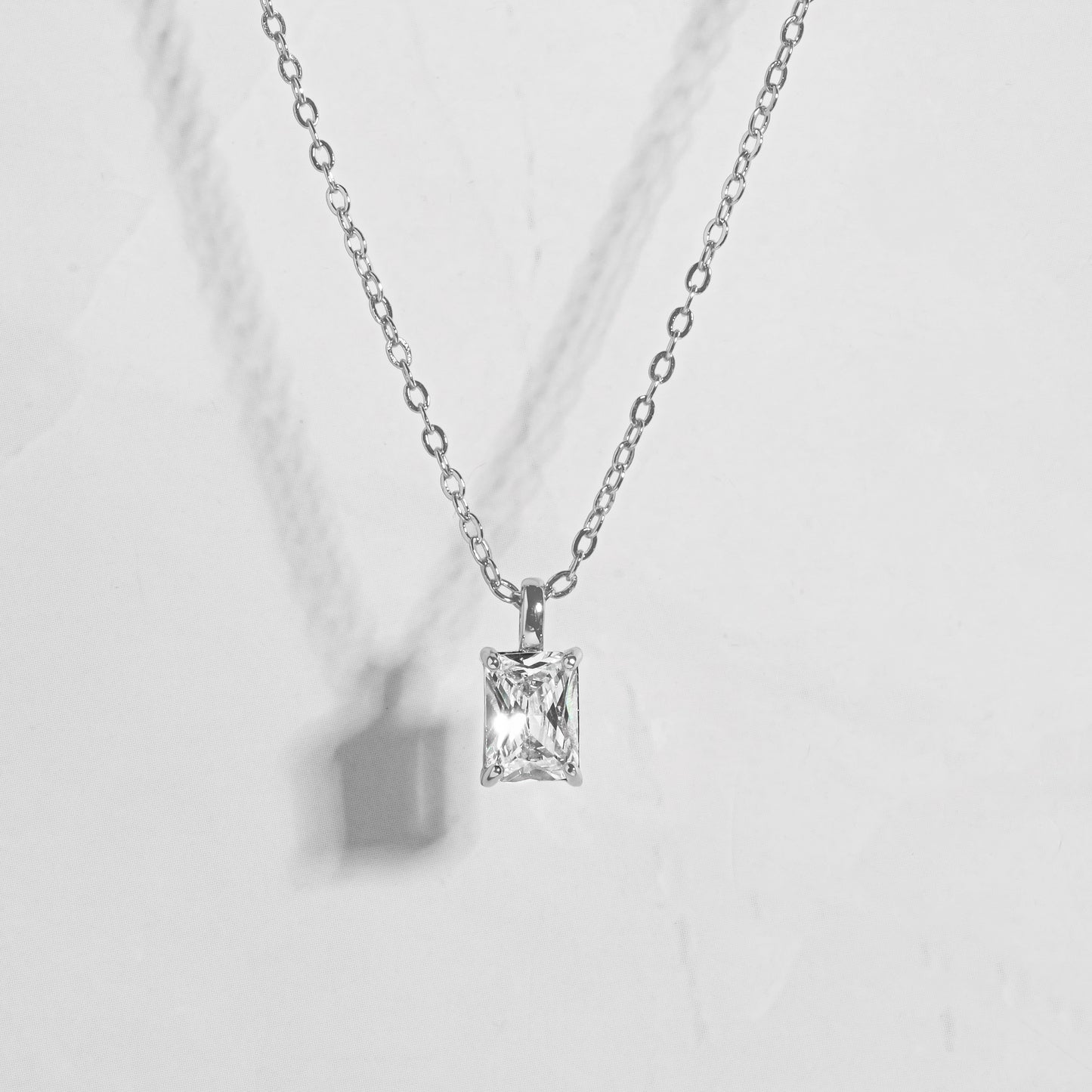 simple silver diamond pendant