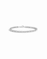 Sterling silver wedding bracelet for women with cz diamonds, on white background