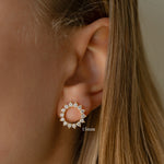15mm open sunburst cz earrings