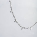 silver paperclip necklace with diamonds