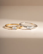 Sami Jewels Diamond Lori Baguette Ring featuring gold and sterling silver with sparkling baguette-cut diamonds.
