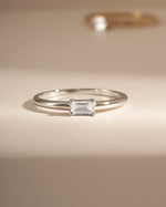 Sterling silver Diamond Lori Baguette Ring with sparkling baguette-cut diamonds, elegant jewelry from Sami Jewels.