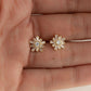 gold flower diamond stud earrings