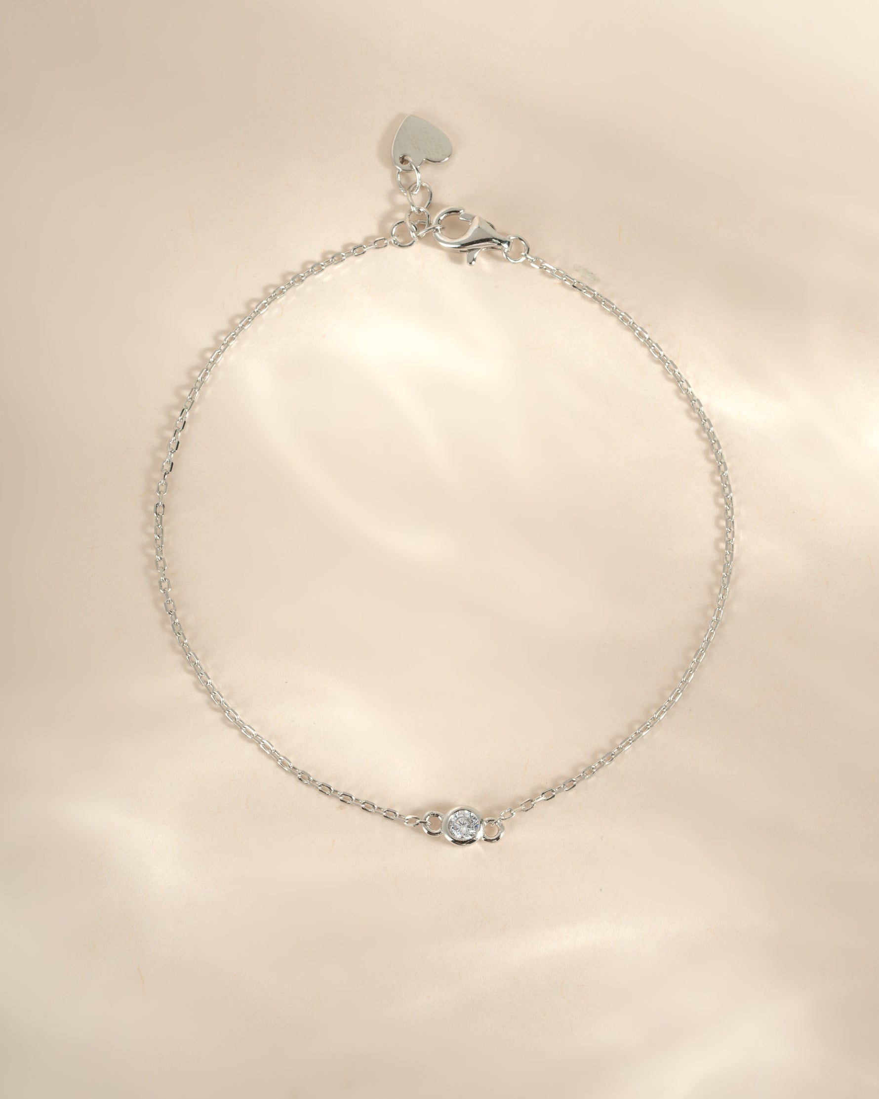 Sterling silver diamond bezel bracelet by Sami Jewels showcasing a sleek design with sparkling diamond accents.