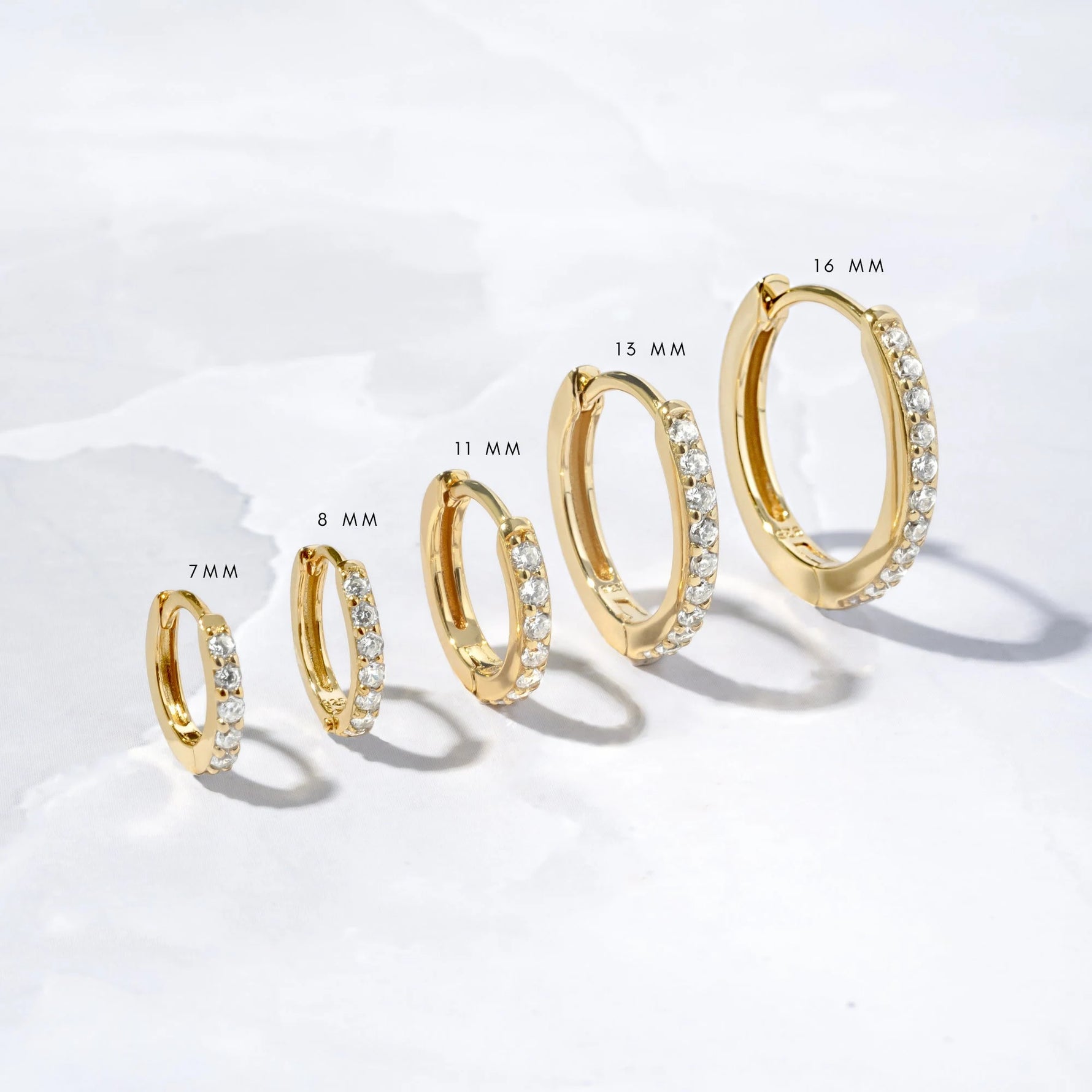 Diamond CZ Gold huggies