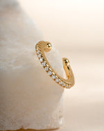 Gold diamond ear cuff earrings by Samijewels-527 featuring sparkling diamonds and a sleek, modern design