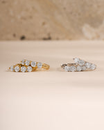 9mm gold and sterling silver Stacy Hoop Earrings by Sami Jewels featuring diamond accents in a huggie hoop style.