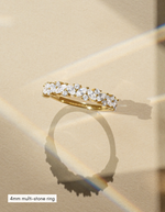4mm gold multistone ring closeup