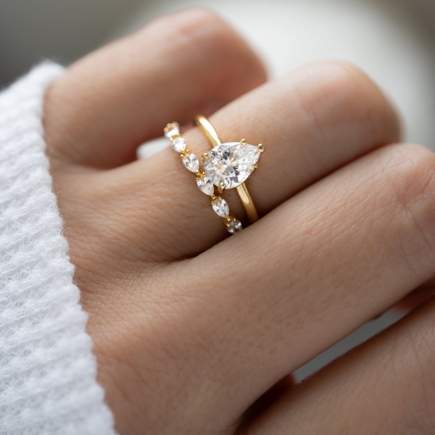 Large Pear Statement Ring
