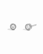 sterling silver diamond stud earrings white background