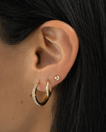 Gold Dot Stud Earrings by Sami Jewels featuring small, round, minimalist stud design for everyday wear.