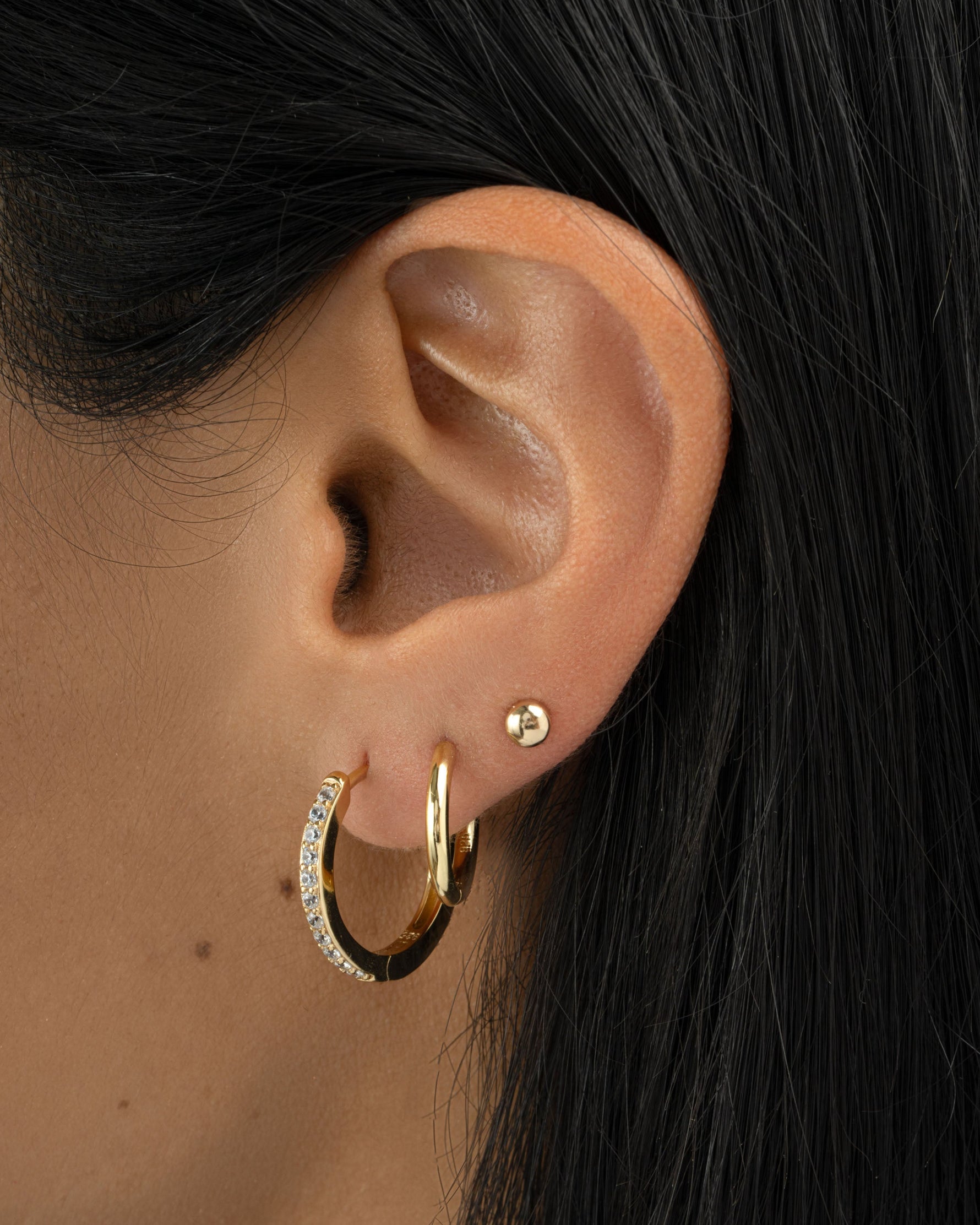 Gold Dot Stud Earrings by Sami Jewels featuring small, round, minimalist stud design for everyday wear.