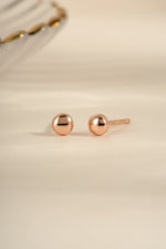 Rose gold Dot Stud Earrings by Sami Jewels featuring small, round stud design with a polished finish.