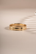 Gold double-band Cathy ring by Sami Jewels, front view showcasing its elegant design and craftsmanship.