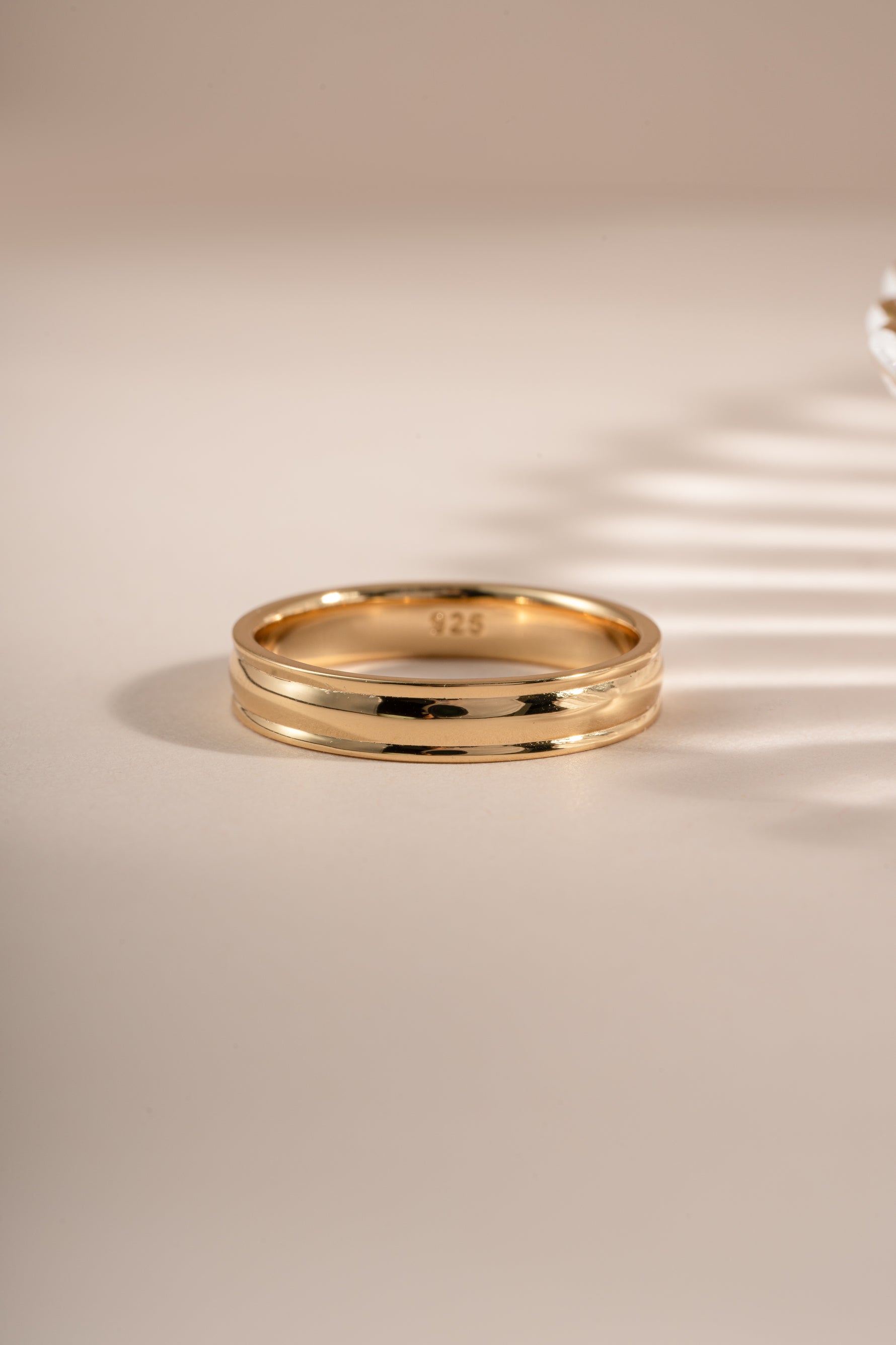 Gold double-band Cathy ring by Sami Jewels, front view showcasing its elegant design and craftsmanship.