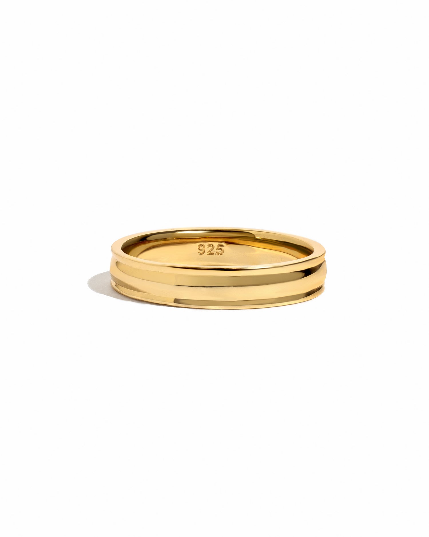 Gold Cathy ring by Sami Jewels featuring a double-band design on a white background.