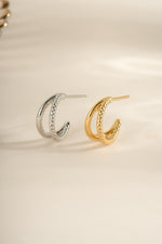 Gold and sterling silver Stella Hoop Earrings by Sami Jewels featuring double hoops with a sleek, modern design