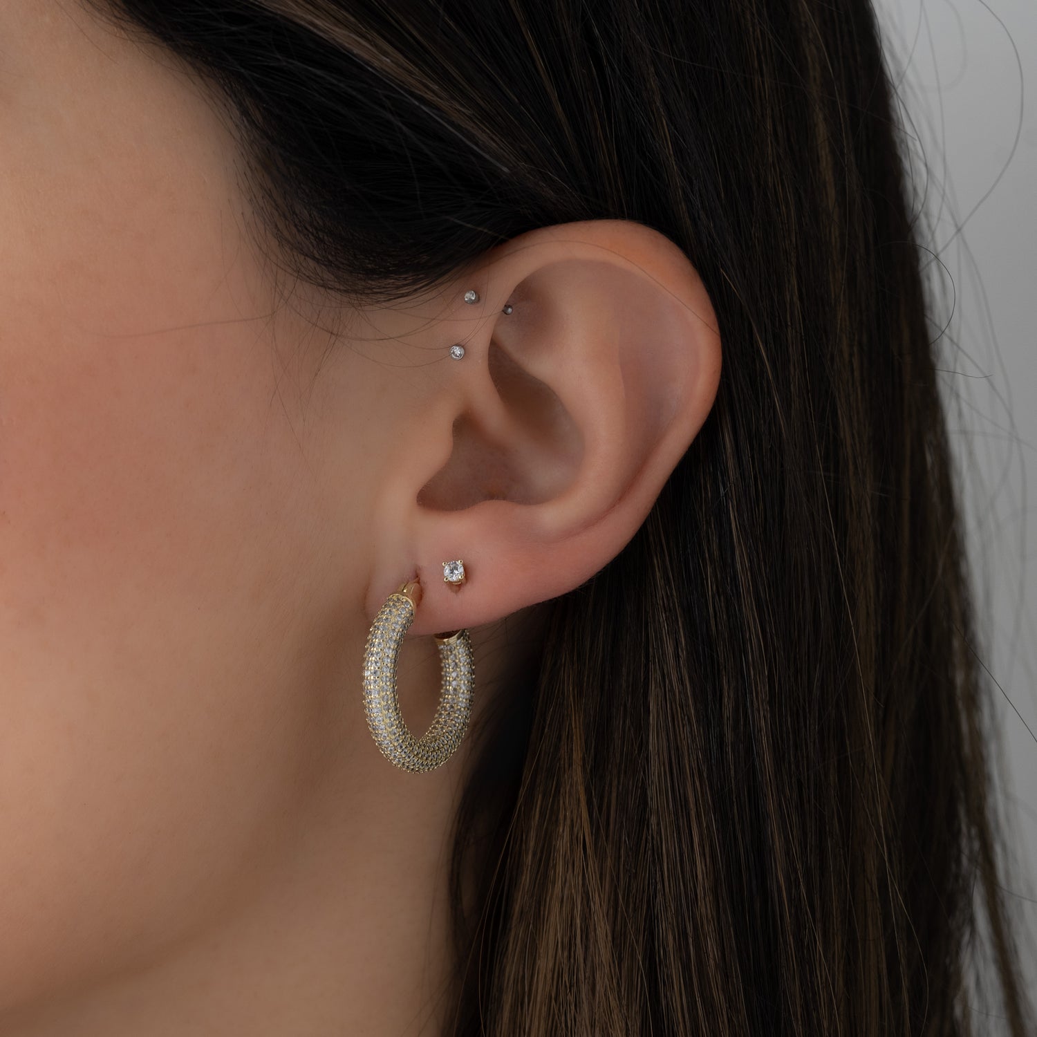 Pavé Tube Hoops