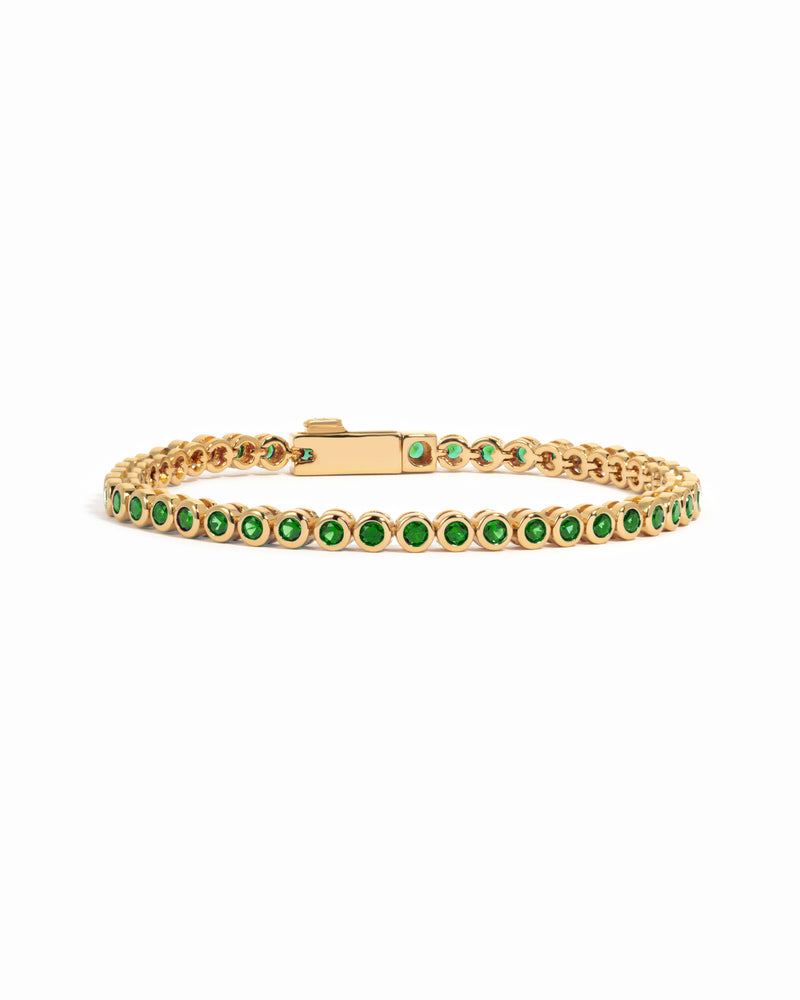 Emerald Bezel Tennis Bracelet