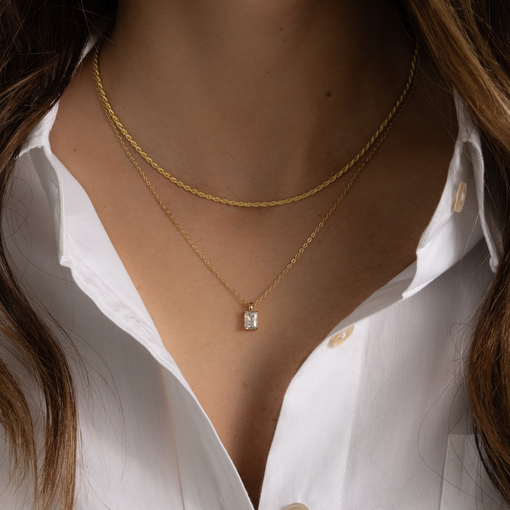 diamond baguette necklace