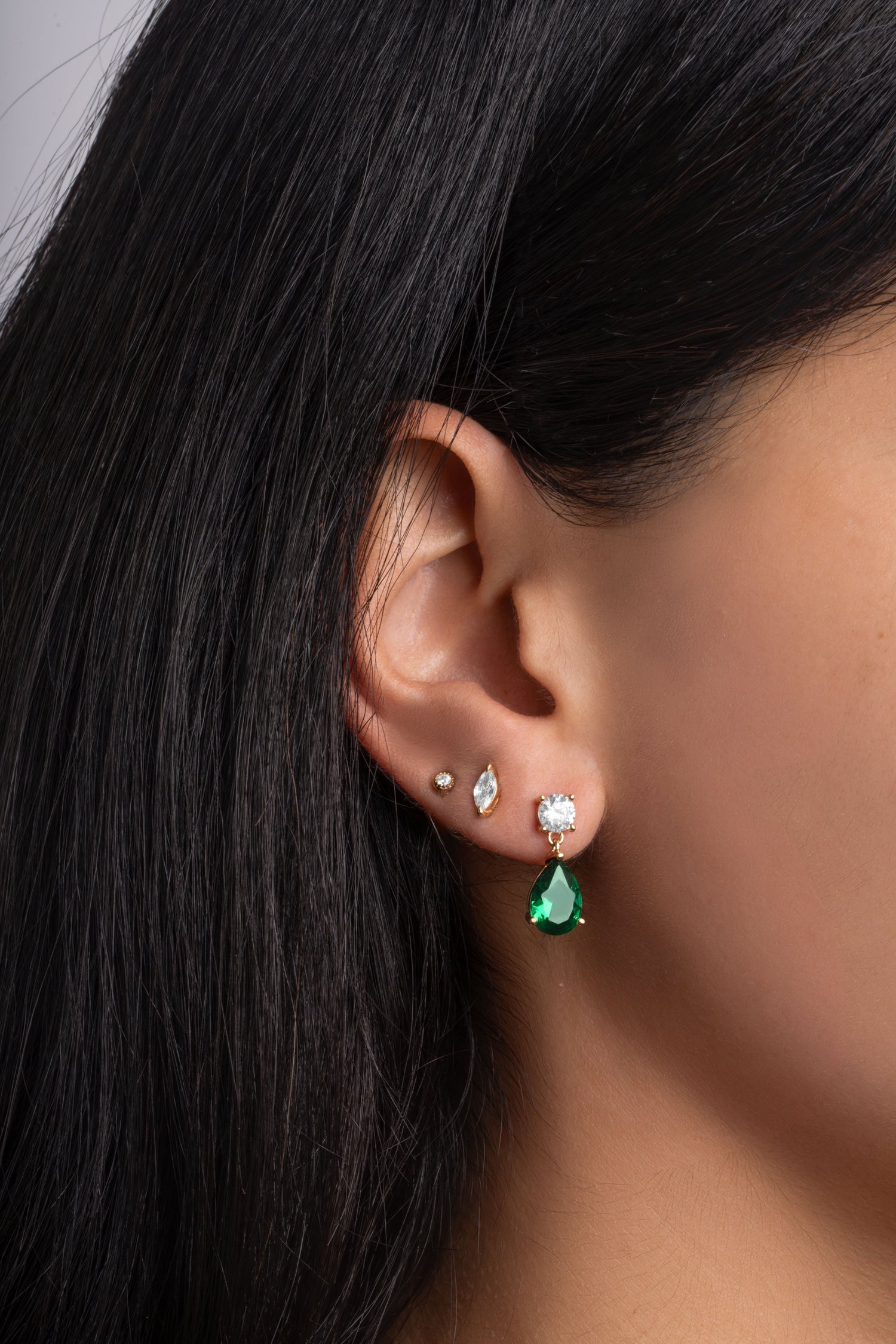 Emerald Camille Pear Drop Earrings