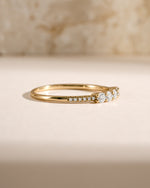 five stone cubic zirconia stacking ring in gold side view