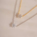 minimalist gold flower pendant necklace