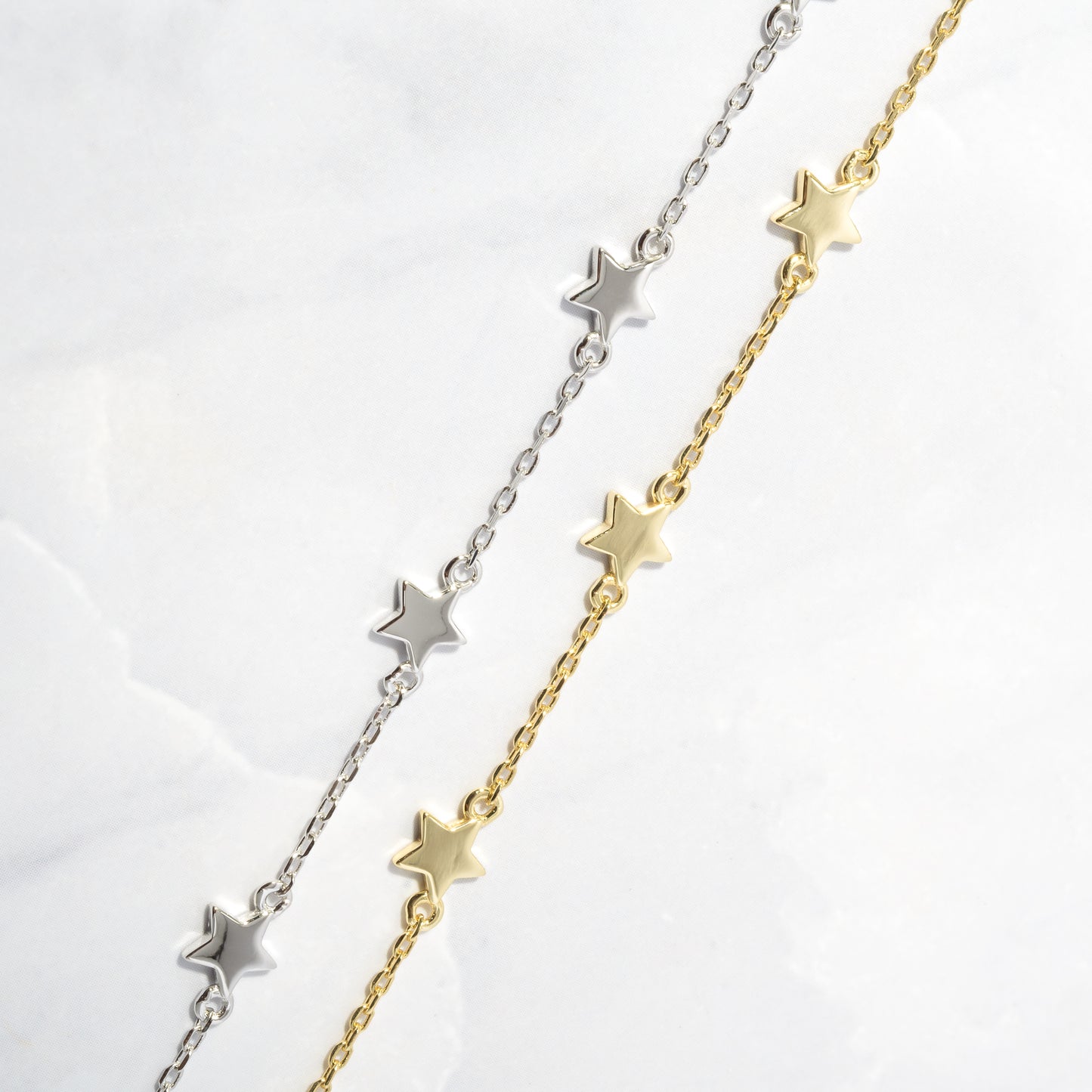 picture of star bracelet in silver and gold
