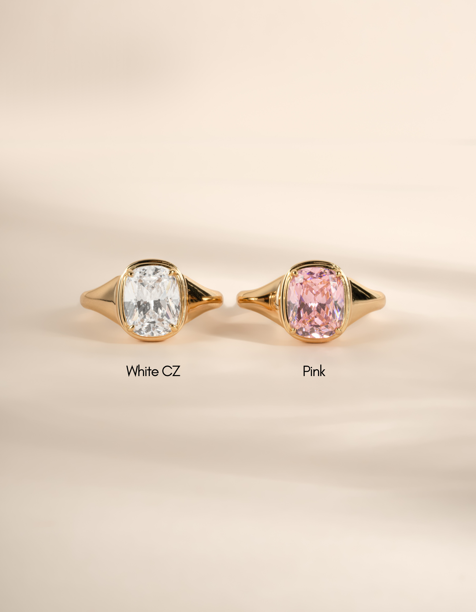 Sami Jewels elongated cushion-cut gemstone statement ring featuring a large, elegant gemstone on a sleek band.