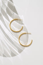 Gold stainless steel SS Geometric Hoop Earrings by Sami Jewels, side view showing modern geometric design and waterproof finish.