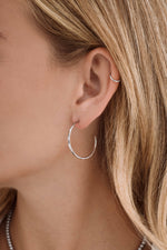 Silver SS Geometric Hoops earrings by Sami Jewels, featuring sleek stainless steel design and modern geometric shape.