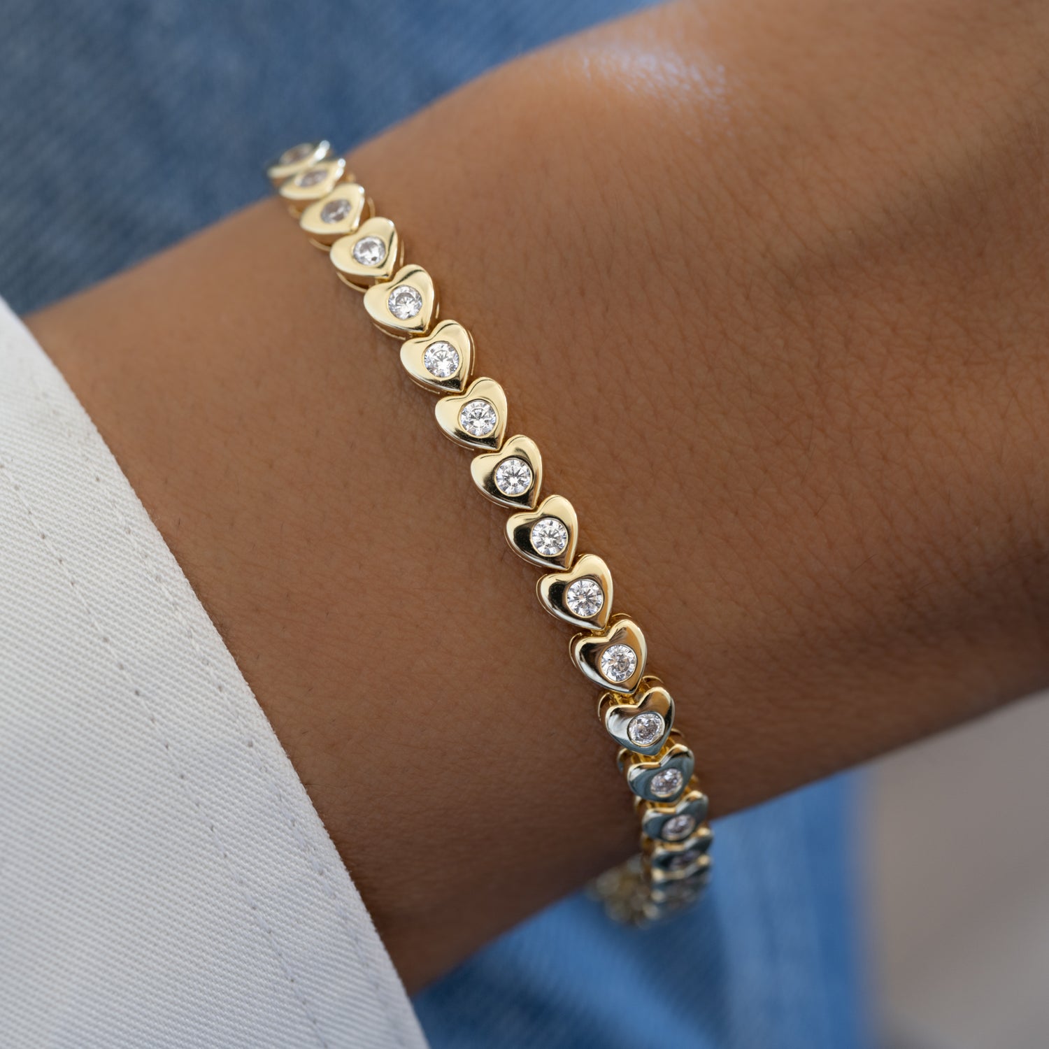 Heart Shaped Tennis Bracelet