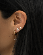 gold 10mm hoop earring stack on model