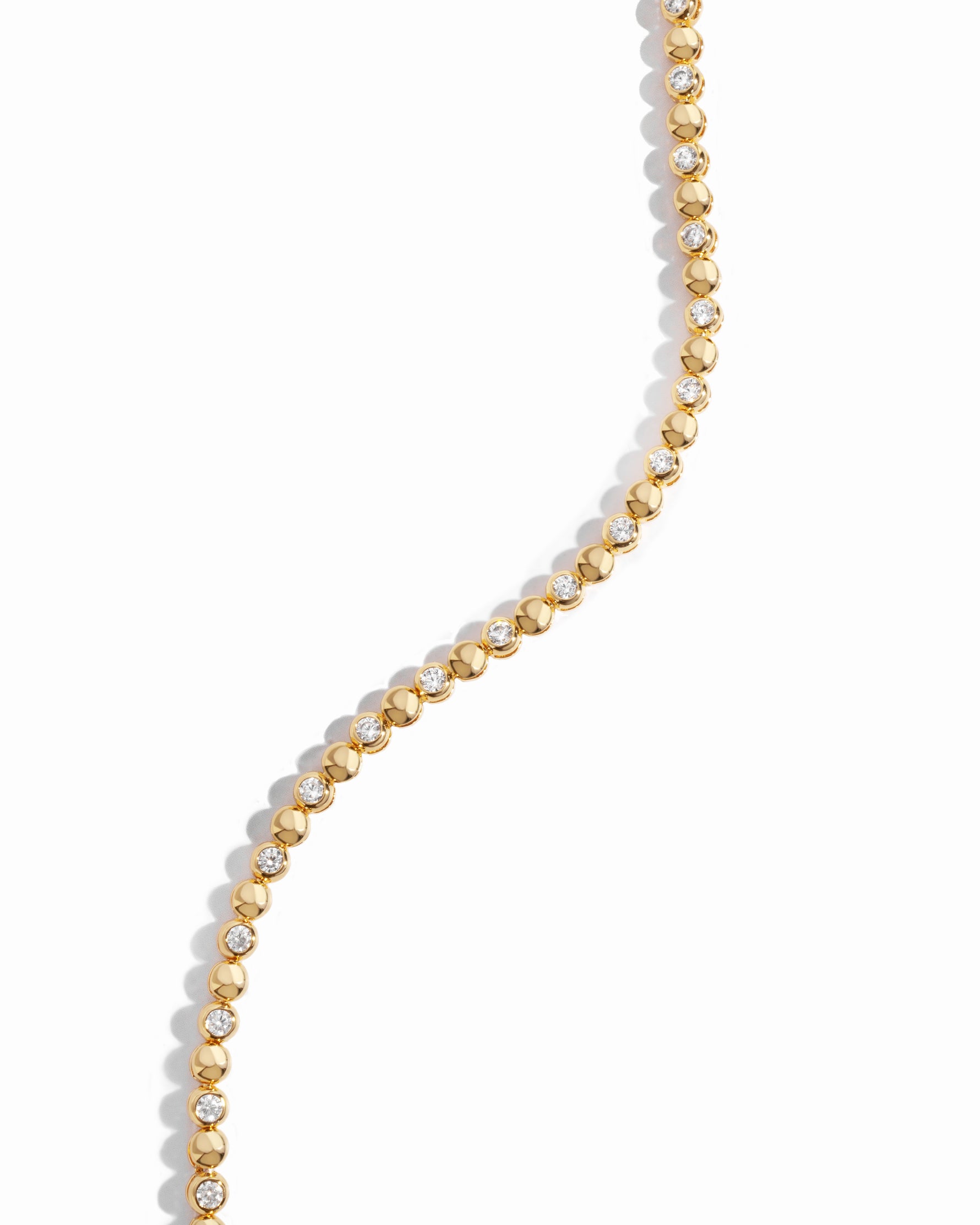 Handmade gift for her gold tennis bracelet with tiny diamonds