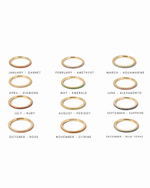 gold birthstone eternity rings infographic