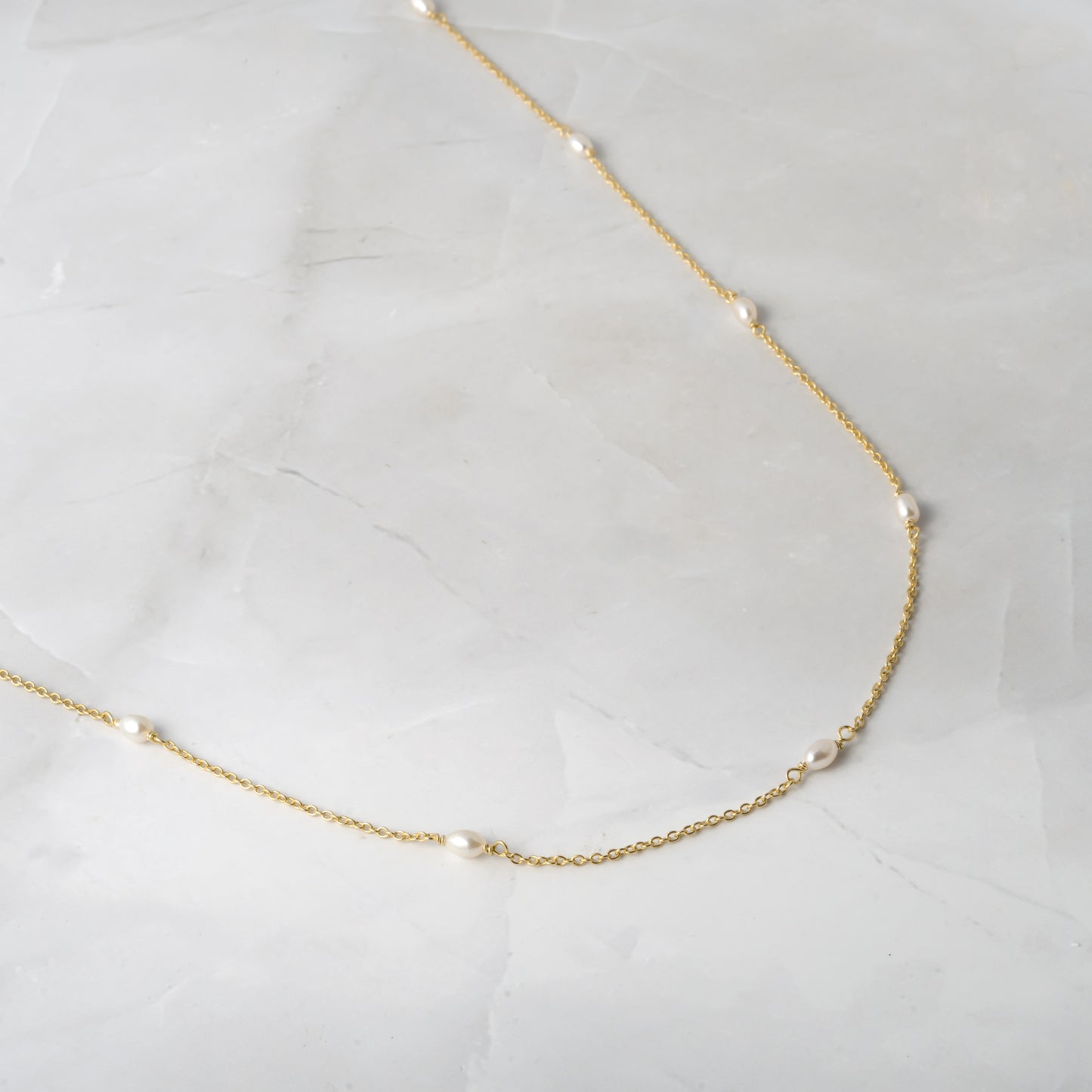 Dainty Beaded Pearl Necklace