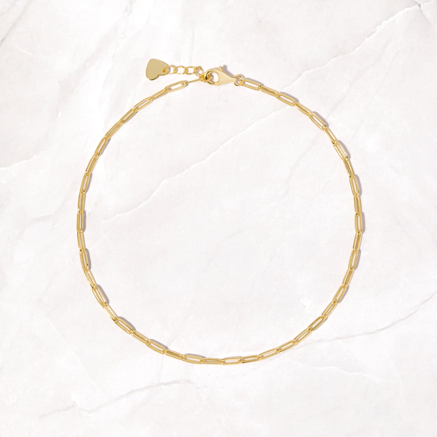 Tiny Paperclip Anklet